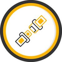 Seatbelt Safety Strap Line Two Color Circle vector
