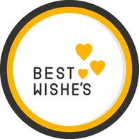 Sending Best Wishes Your Way Line Two Color Circle vector