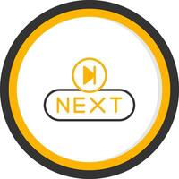 Next Step Button Line Two Color Circle vector