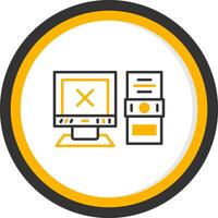 Obsolete Technology Replacement Need Line Two Color Circle vector