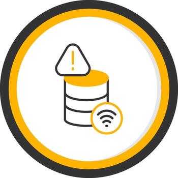 Database Connection Failed Line Two Color Circle vector