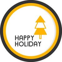 Happy Holiday Greetings Line Two Color Circle vector
