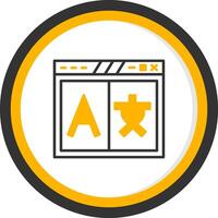 Language Switcher Dropdown Icon Line Two Color Circle vector