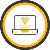 Vue js Web Framework Line Two Color Circle vector
