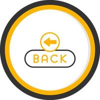 Back Navigation Button Line Two Color Circle vector