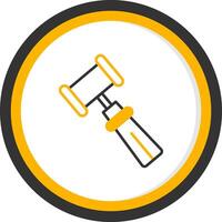 Soft Headed Rubber Mallet Line Two Color Circle vector
