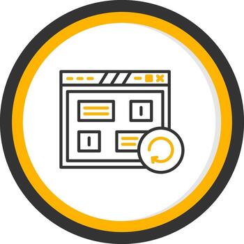 página actualizar recargar botón línea dos color circulo vector