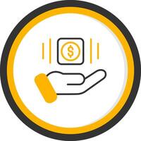 Short Term Payday Loan Icon Line Two Color Circle vector