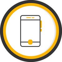 Business Smartphone Device Line Two Color Circle vector