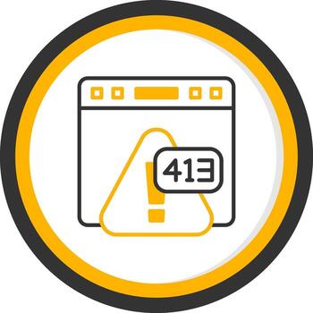 Error 413 Payload Too Large Error Line Two Color Circle vector