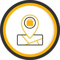 Retail Mall Location Point Line Two Color Circle vector