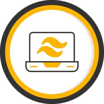 viento de cola utilidad clase sábana línea dos color circulo vector