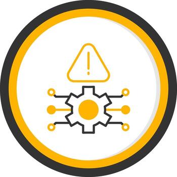 inesperado tecnológico sistema error línea dos color circulo vector