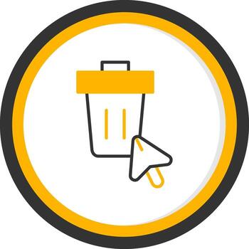 Eliminar seleccionado contenido línea dos color circulo vector