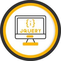 jQuery DOM Manipulation Script Line Two Color Circle vector