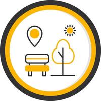 Public Park Geo Spot Line Two Color Circle vector
