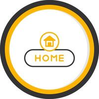 Home Navigation Button Line Two Color Circle vector