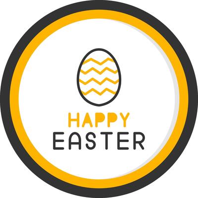 Joyful Easter Celebration Card Line Two Color Circle