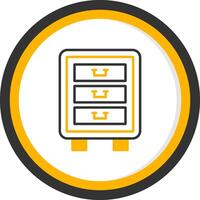 Lockable Office Drawer Line Two Color Circle vector