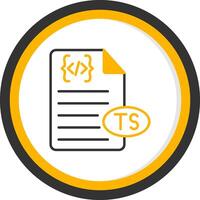 TypeScript Typed Code Icon Line Two Color Circle vector