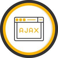 AJAX Data Request Symbol Line Two Color Circle vector
