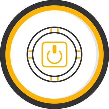 Engine Start Button Line Two Color Circle vector