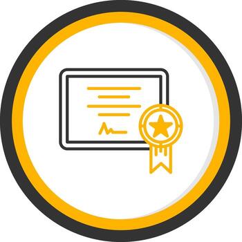 Uploaded Official Skill Certifications Line Two Color Circle vector
