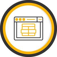 MySQL Server Icon Line Two Color Circle vector