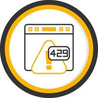 Error 429 Too Many Requests Throttle Line Two Color Circle vector