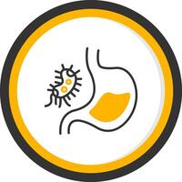 Campylobacter jejuni Gut Infection Germ Line Two Color Circle vector