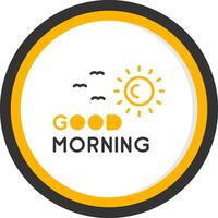 Bright Good Morning Note Line Two Color Circle vector