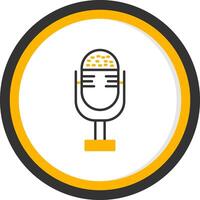 Studio Quality Streaming Microphone Line Two Color Circle vector
