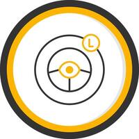 Beginner Learner Driver Line Two Color Circle vector