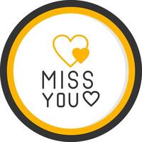 Thinking of You Today Line Two Color Circle vector