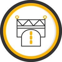 Road Overpass Structure Line Two Color Circle vector