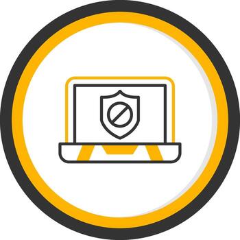 Access Denied Notification Line Two Color Circle vector