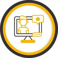 Average Freelancer Service Rating Line Two Color Circle vector