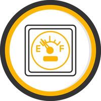 Fuel Level Gauge Icon Line Two Color Circle vector