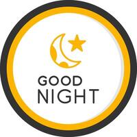 Sweet Good Night Message Line Two Color Circle vector