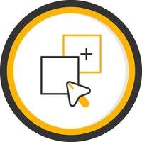 Paste Clipboard Data Line Two Color Circle vector