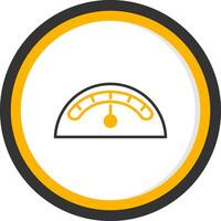 Engine Tachometer Gauge Line Two Color Circle vector