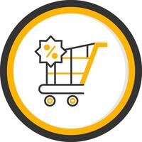 Discount Banner Flash Graphic Line Two Color Circle vector