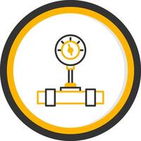 Oil Pressure Monitoring Gauge Line Two Color Circle vector