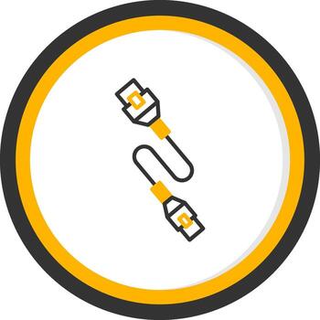 Durable Ethernet Network Cable Line Two Color Circle vector