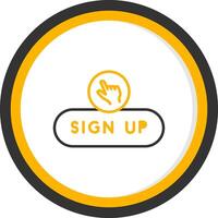 Sign Up Form Button Line Two Color Circle vector