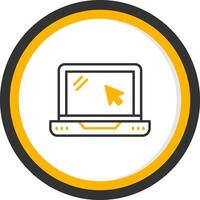 Modern Laptop Device Line Two Color Circle vector