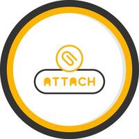 Attach Document Button Line Two Color Circle vector