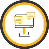 Instant Work Chat Messenger Line Two Color Circle vector