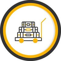 Luggage Storage Shelf in Train Line Two Color Circle vector