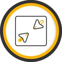 Minimize Program Screen Line Two Color Circle vector